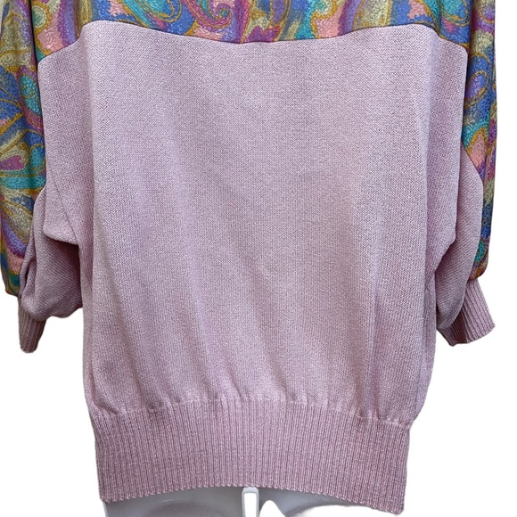 Retro 80s Pink Sweater Vintage Pullover Anthony Sicari Size 12 - Picture 7 of 9